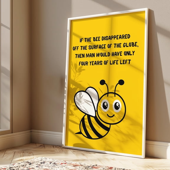 369 Prints retro Bee Quote Poster - Save The Bees Print - Nature Wall Art - Cute Minimalist Decor - - Home Art UNFRAMED, 24x36