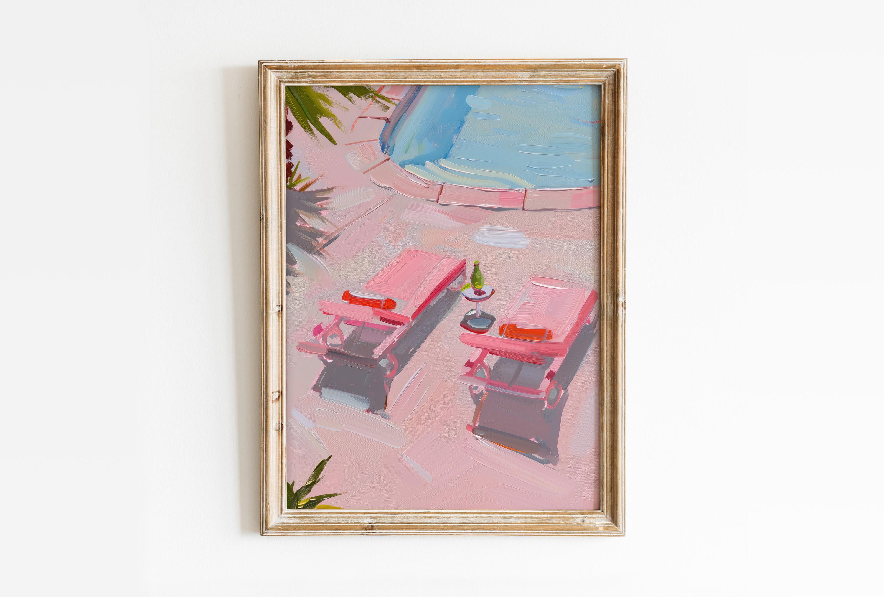 369 Prints retro Swimming Pool Wall Art, Trendy Pink Summer Poster