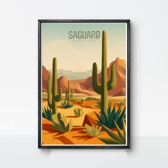 369 Prints saguaro National Park Poster Arizona Wall Art Us National Park Print Nature Landscape Poster Desert Wall Art Cactus Art Travel Poster UNFRAMED, 12x18