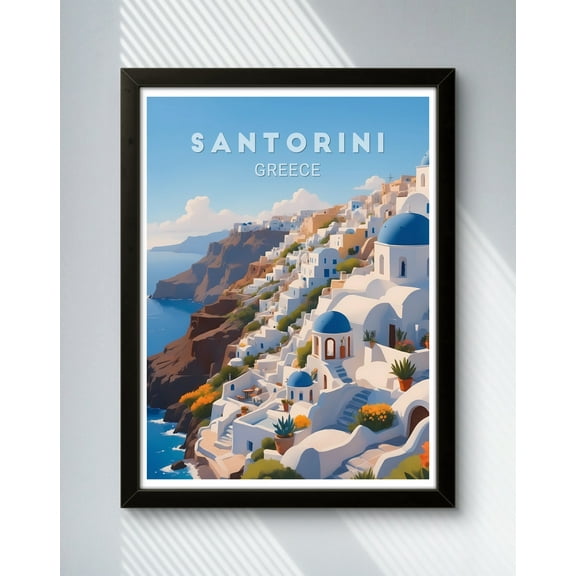 369 Prints santorini Poster - Breathtaking Art Print Of Greek Island Scenery, Ideal For Home Decor And Gifts, Stunning Mediterranean Landscape UNFRAMED, 24x36
