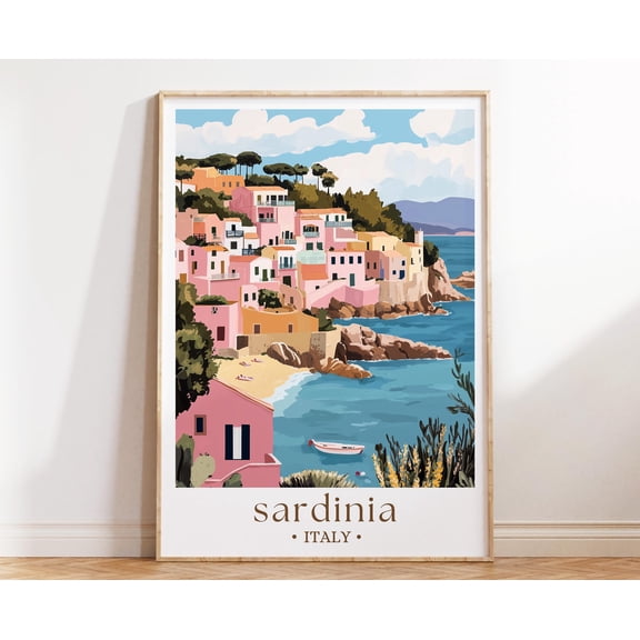 369 Prints sardinia Italy Coastal Print, Mediterranean Island Poster, Colorful European Wall Art UNFRAMED, 24x36
