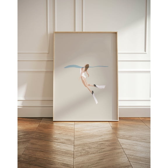 369 Prints scuba Diving Print, Diving Wall Art, Scuba Wall Decor, Scuba Diver Woman, Swimming Poster, Summer Poster, Sea Lover Gift UNFRAMED, 16x24