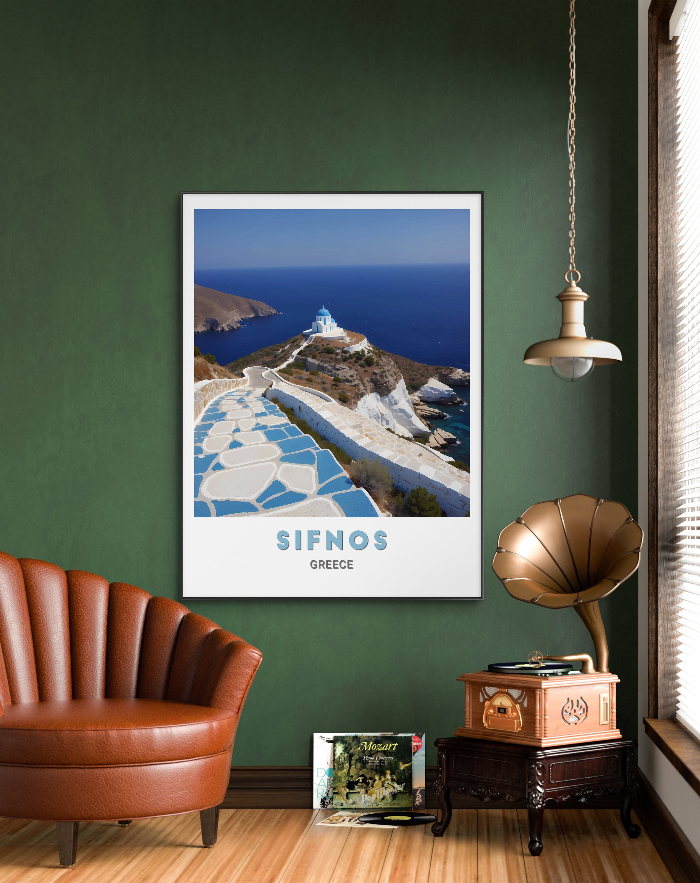 369 Prints sifnos Poster Captivating Blue And White Church With