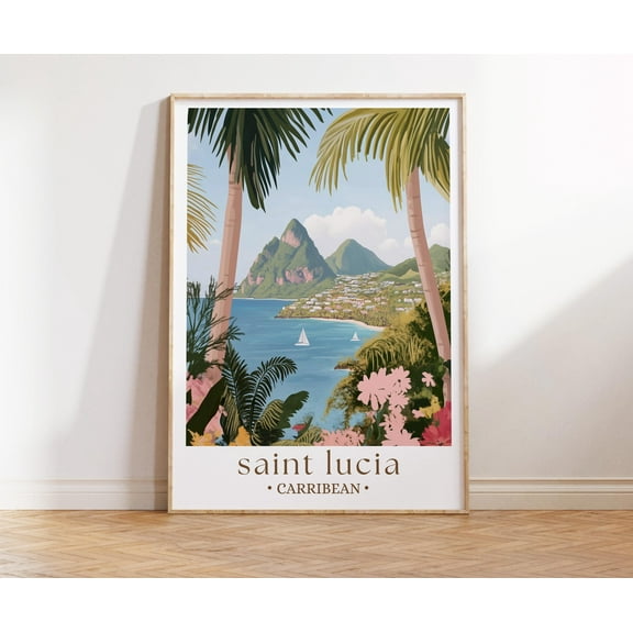 369 Prints st Lucia Travel Print Caribbean, St Lucia Poster, Caribbean Poster, Travel Wall Art, St Lucia Print, St Lucia, Caribbean, Travel Poster UNFRAMED, 8x12
