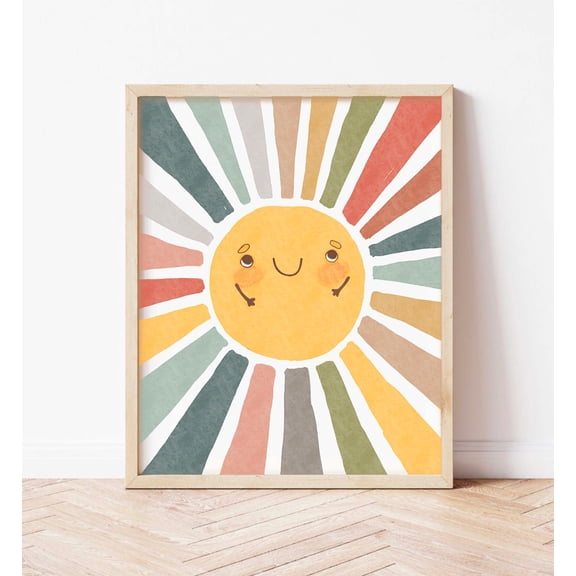 369 Prints sun Poster Muted Rainbow Nursery Wall Art Playroom Prints Classroom Posters Montessori Girls Room Decor UNFRAMED, 24x36
