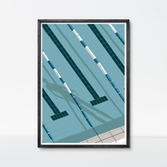 369 Prints swimming Pool Sport Poster, Minimalist Swimmer Print, Modern Aquatic Wall Art, Pool Lane Decor, Unique Sport Gift For Swimmers UNFRAMED, 8x12