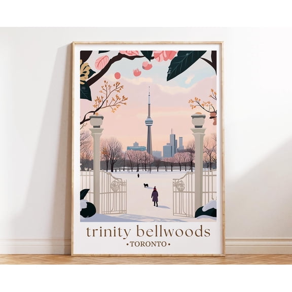 369 Prints trinity Bellwoods Park Spring Print, Toronto Urban Poster, Cherry Blossom Wall Art, Canada Decor UNFRAMED, 16x24