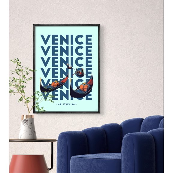 369 Prints venice Poster, Gondola Wall Art, Italy Travel Print, Poster, Romantic Canal Decor, Gift For Venice Lovers UNFRAMED, 16x24