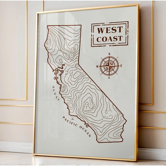 369 Prints vintage Nautical Cartographic Map Of The West Coast, Beach Wall Art, Coastal Decor Poster, Nautical Home Decor, Beachy Decor, Housewarming UNFRAMED, 16x24