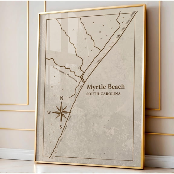 369 Prints vintage Nautical Map Of Myrtle Beach, Beach Wall Art, Coastal Decor Poster, Nautical Home Decor, Beachy Decor UNFRAMED, 12x18