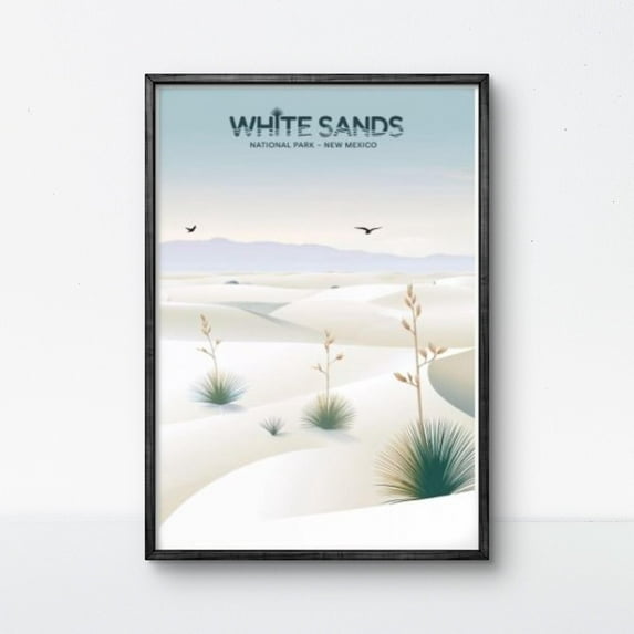 369 Prints white Sands National Park Poster New Mexico Wall Art Desert Landscape Print Vintage Travel Poster Sand Dunes Decor UNFRAMED, 24x36