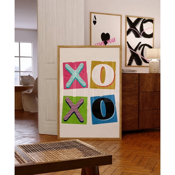 369 Prints xoxo Poster, Modern Wall Art Print For Home Decor, Chic Inspirational Quote, Trendy Girly, Typography Bedroom, Modern Xoxo UNFRAMED, 8x12