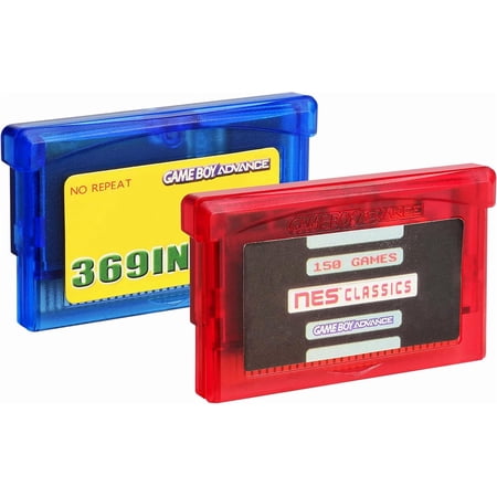369-in-1 & 150 Classics Game Cartridges (2-Pack), Multi-Game Cards for GBA & DS Consoles