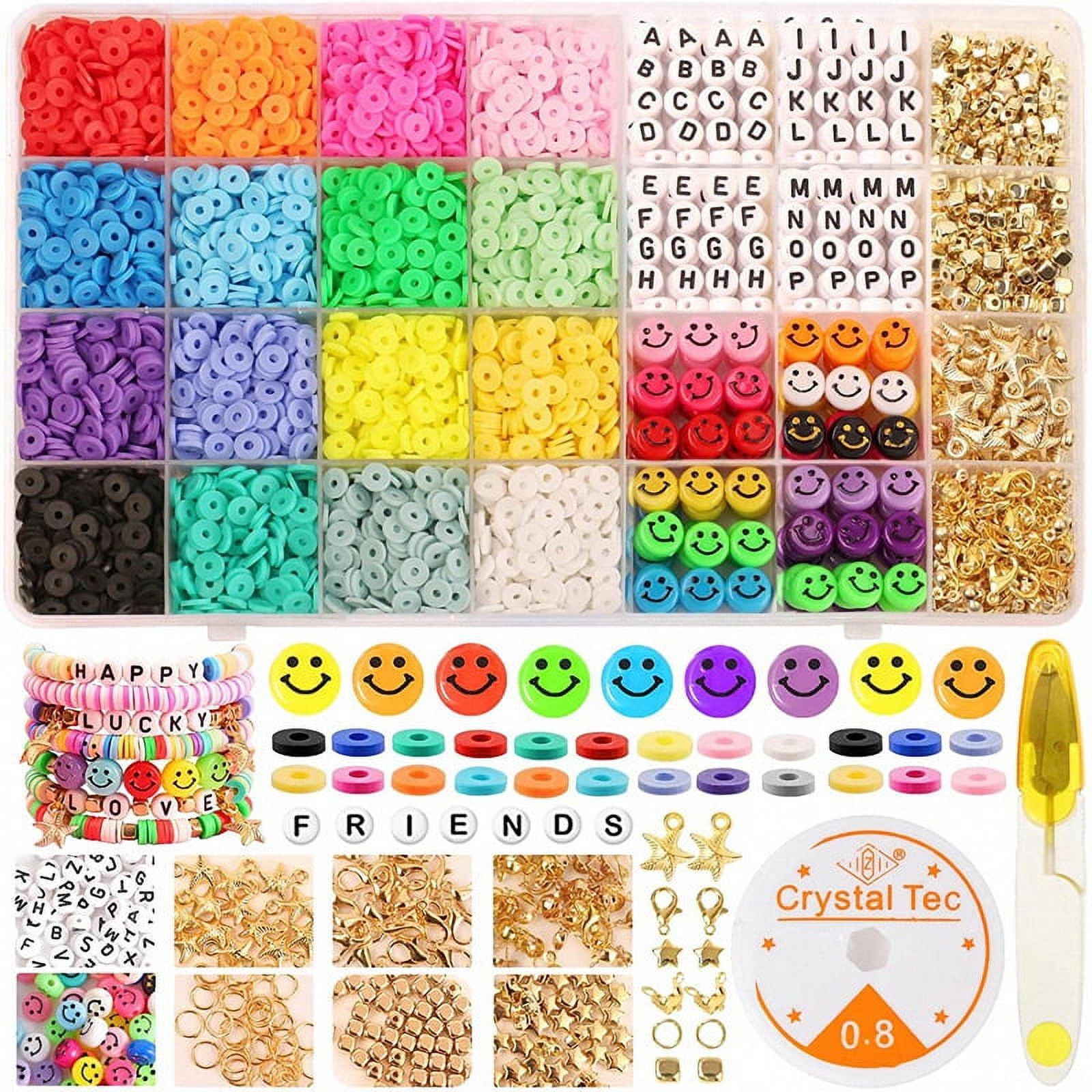 7636 pcs Clay Beads Bracelet Making Kit- Pearl Beads & Letter Beads for  Jewelry Making-Jewellery Making Kit with Colourful Polymer Clay Beads Charm Bracelet  Beads & DIY Jewellery Making Supplies
