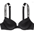 thumbnail image 1 of 36C New Victoria's Secret Swim Shine Strap Push-Up SEXY TEE Bikini Top Black, 1 of 4