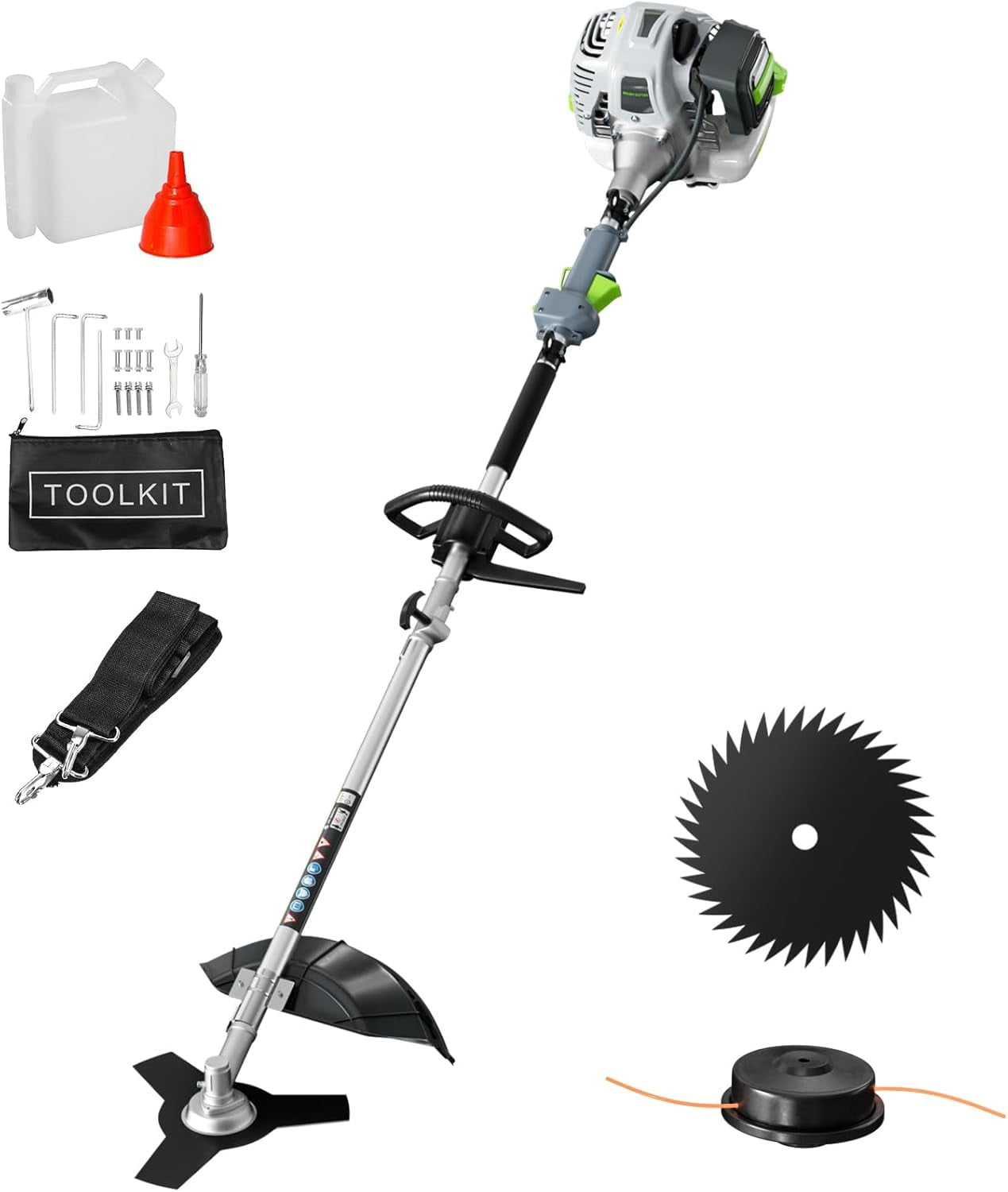 36CC Gas Powered Weed Wacker, 3-in-1 2-Stroke Gas Powered Weed Eater String Trimmer, 3/40-Tooth Blade with Shoulder Strap