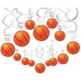 thumbnail image 1 of 36Ct Basketball Party Supplies Hanging Swirls Decorations - Sports Basketball Game Baby Shower/Birthday Party Decorations, 1 of 3