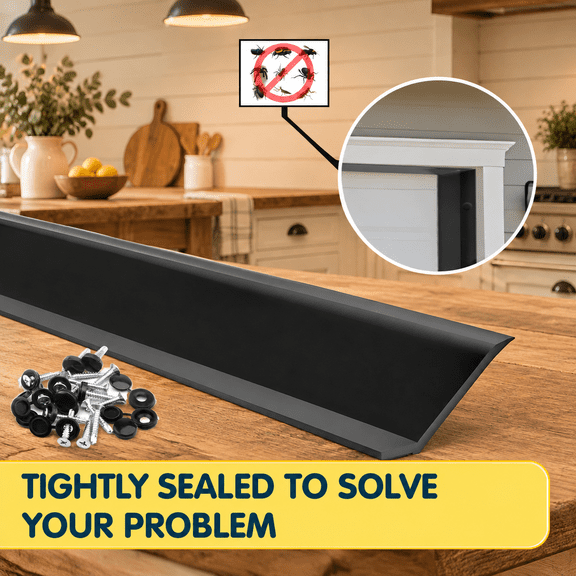 36Ft Black Garage Door Top and Side Weatherproof Seal for Universal Replacement