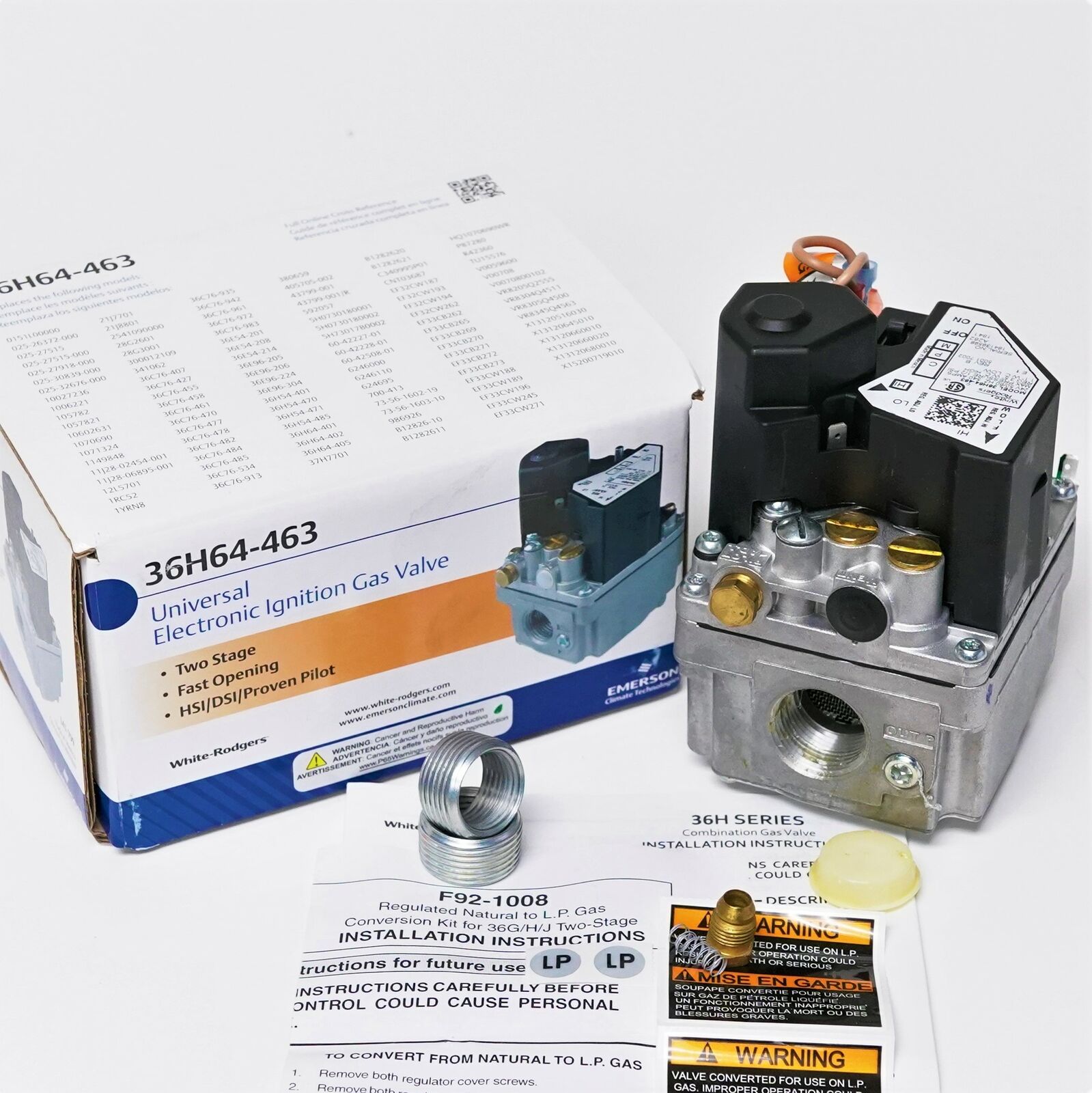 36H64463 WhiteRodgers Universal Electronic Ignition Gas Valve 3/4" x