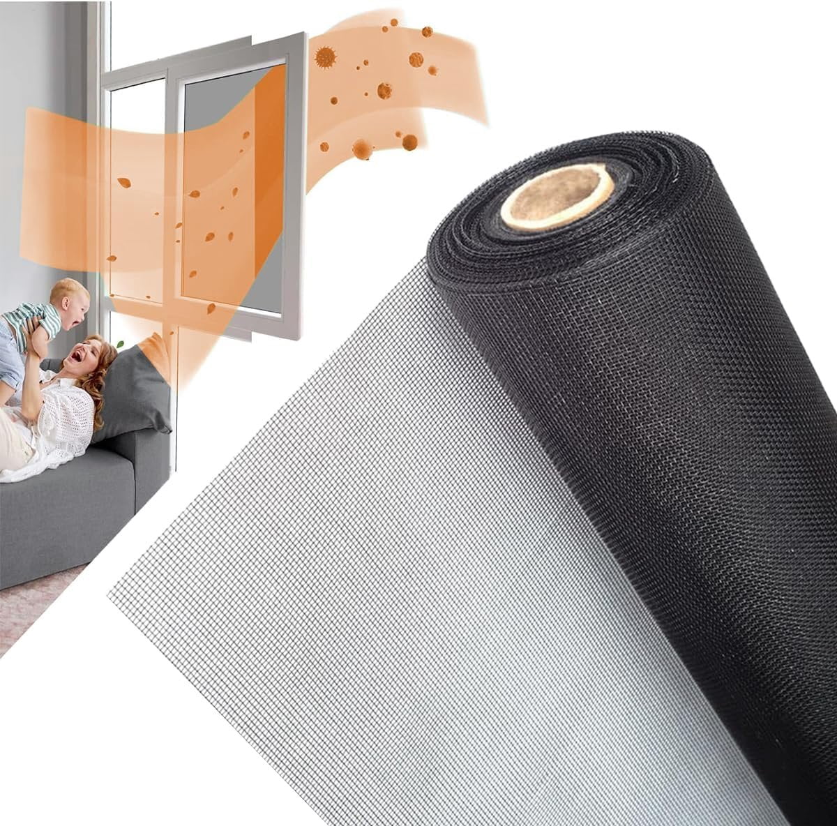 36IN*100FT Window Screen Mesh, Cuttable Fiberglass Roll Screens Door ...