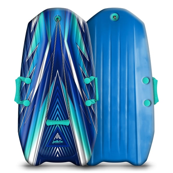 ArtikFun 36" Mirage Snow Sled, Lightweight Soft Foam Slider, Tow Rope, 2 Handles, Kids and Youth, Blue