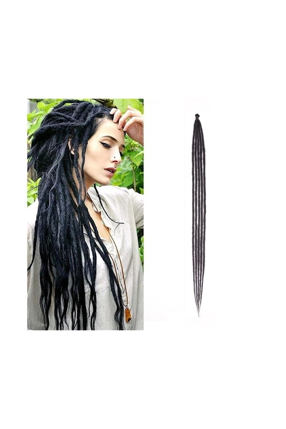 36Inch Handmade Dreadlocks Hair 5 Strands 1.0cm Heat Resistant Synthetic Pre Loop Crochet Braids Hair Dreadlock Extensions for Women
