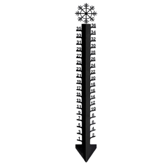 36Inch Snow Measuring Stick Snow Gauge with Temperature Meter for Yard Outdoor Garden Stakes Snowflake Metal Ruler