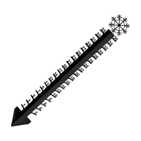 36Inch Snow Measuring Stick Snow Gauge with Temperature Meter for Yard
