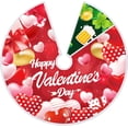 thumbnail image 1 of 36Inch Valentine''s Day Tree Skirt Reversible St. Patrick''s Day Tree Skirt Double Sided Print Mat Pink Red Love Hearts Green Shamrock Clover Velvet Tree Skirts for Home Tabletop Holiday Decorations, 1 of 6