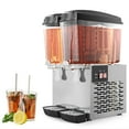 thumbnail image 1 of 36L 2-Tank Commercial Cold Beverage Dispenser – 380W Stainless Steel Juice Machine – Thermostat Control, Refrigerated Water and Drink Dispenser – Perfect for Restaurants, Bars, Cafes, Parties, 1 of 8