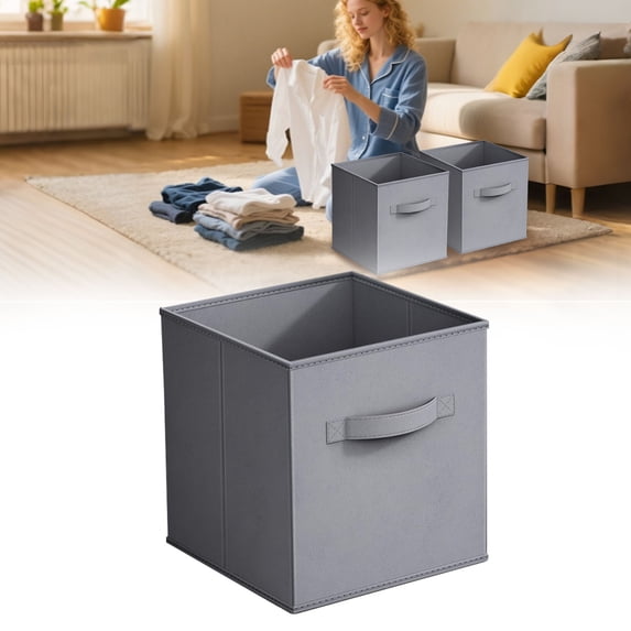 36L Foldable Storage Cubes with Handles, Fabric Storage Bins for Closet, Shelf, Toy Organization, Collapsible Storage Box, 1 Pcs, 13x13x13 Inch