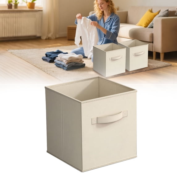 36L Foldable Storage Cubes with Handles, Fabric Storage Bins for Closet, Shelf, Toy Organization, Collapsible Storage Box, 1 Pcs, 13x13x13 Inch