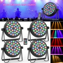 4-Pack 36-LED RGB DJ Par Lights - Sound-Activated & Remote & DMX Controlled Stage Lighting for Weddings, Parties & Clubs