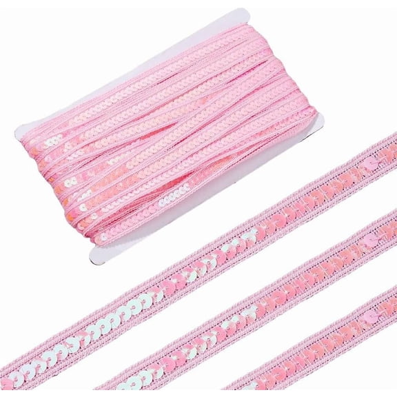 36M Sequin Ribbon Trim Glitter Paillettes Sequins Ribbons Metallic Sequin Braid Trim Single Row Sequins Ribbon Sparkle Sew on Ribbons for Clothes Hats DIY Craft Wrapping Party Decoration