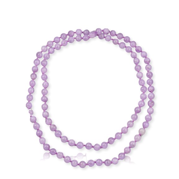 MGR! My Gems Rock! 36" 8MM Polished Purple Jade Necklace, 1 Piece