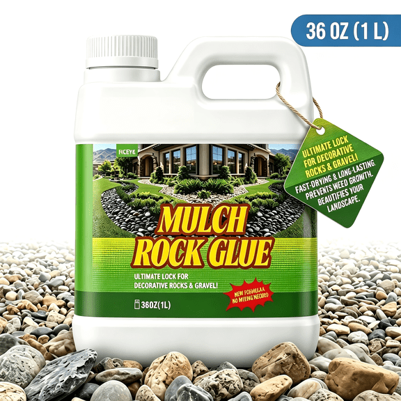 36Oz Landscape Mulch Glue, Ready-To-Use, Fast-Drying And Non-Toxic | Powerful Gravel Binder For Mulch, Stones, Pea Gravel, Rocks | Mulch Adhesive, Weather-Resistant, Long-Lasting Outdoor Stabilizer
