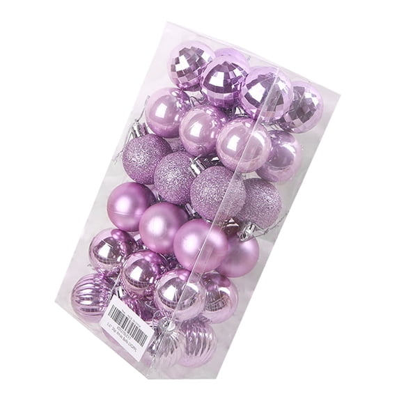 36PCS 40mm Christmas Xmas Tree Baubles, 1.57 Inch Hanging Ornaments For Holiday Party, Shatterproof Round Decorations For Indoor Tree Decor