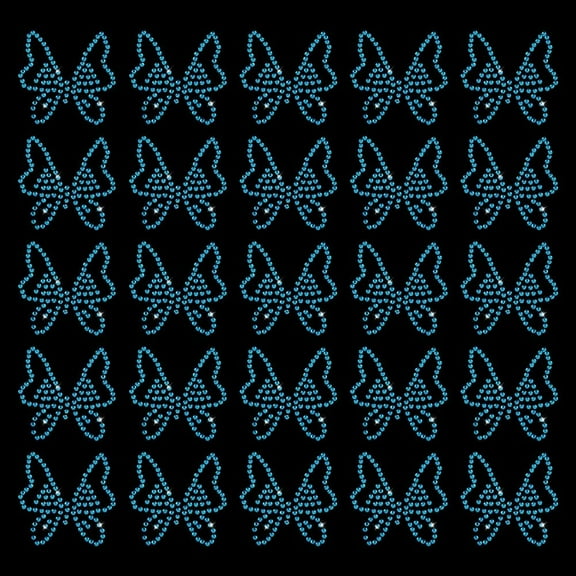 36PCS Butterfly Rhinestone Iron on Transfer Glitter Deep Sky Blue Butterfly Rhinestone Patches Hot Melt Rhinestone Patches Butterfly Pattern Iron on Patches for Clothes Dress Decoration Blue