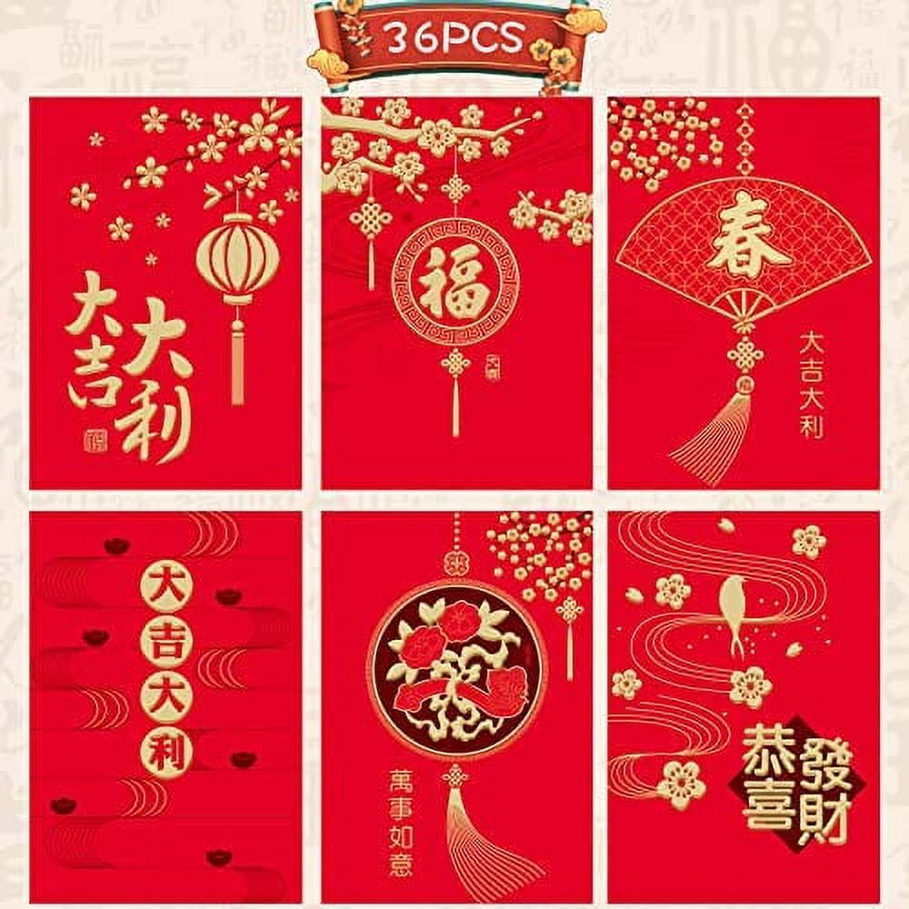 36PCS Chinese Red Envelopes 2022 Red Envelopes Chinese, Lucky Money