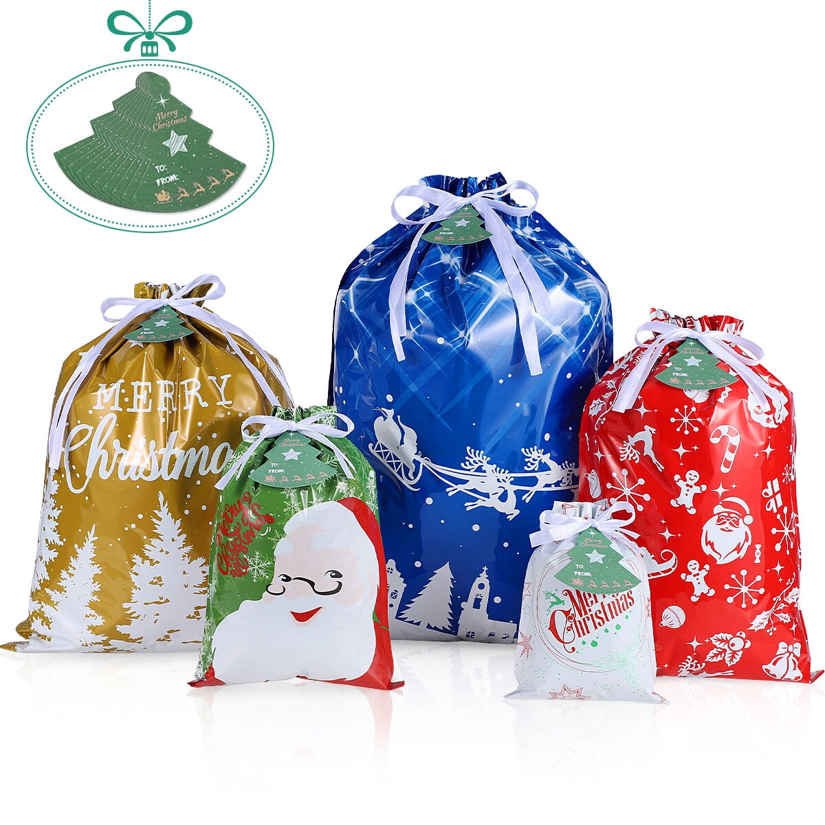 36 PCS Disposable Santa Goodie Sacks Containers Christmas Winter