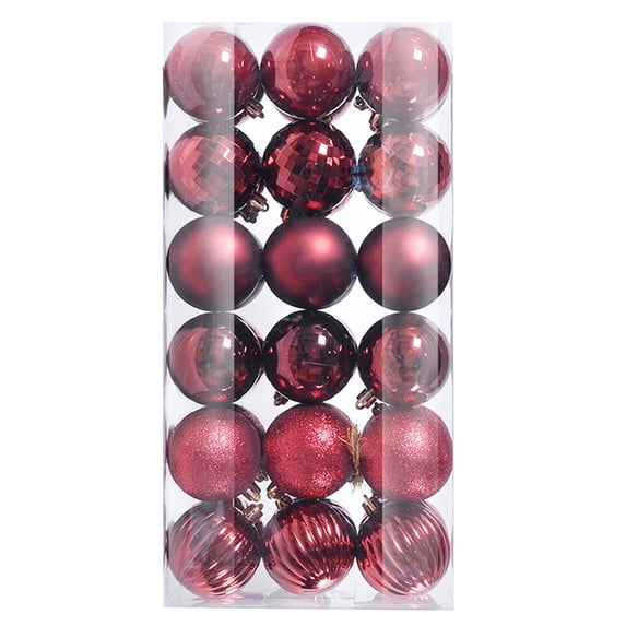 36PCS Christmas Tree Bauble Hanging Ornaments, 3CM Mini Holiday Party Decorations, Round Ornament Balls For Festive Tree And Home Decoration
