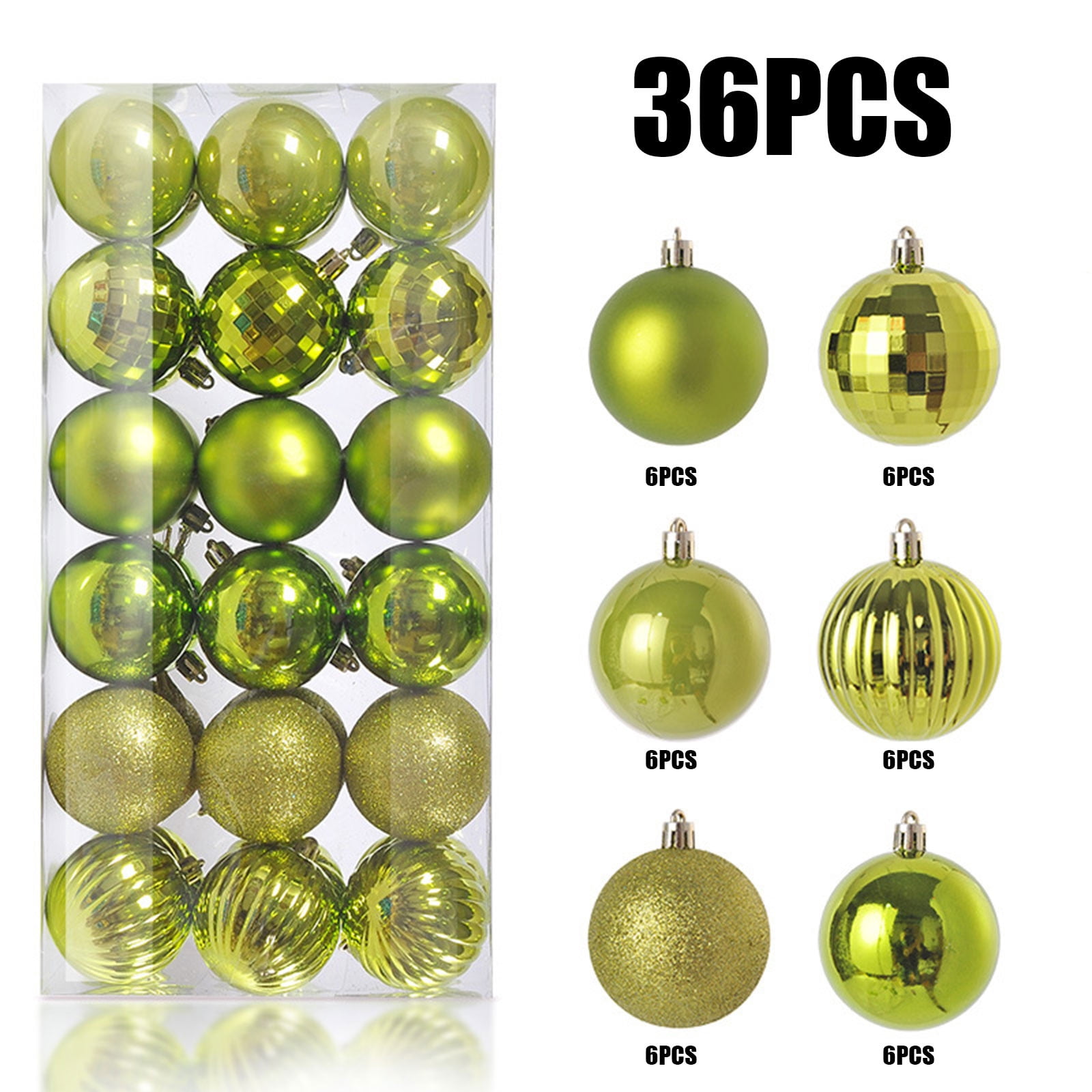 36PCS Christmas Xmas Tree Shatterproof Christmas Ornaments Set Ball