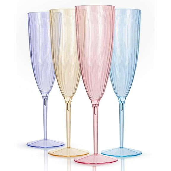 36PCS Clear Champagne Flutes Plastic - 6 OZ Clear Disposable Champagne Flutes Party Supplies for Wedding/Birthday/Parties