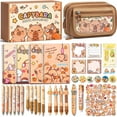 thumbnail image 1 of 36PCS Cute Capybara Stationery Set with Pencil Case Gel Pens Pencil Stickers Pins Notebooks Sticky Notes, 1 of 7