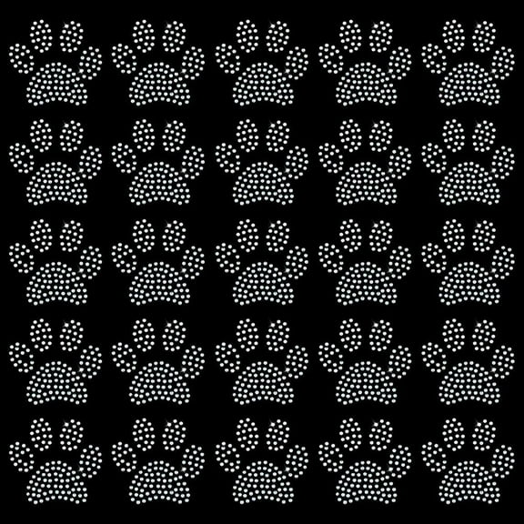 36PCS Dog Paw Rhinestone Iron on Transfer Glitter Clear AB Dog Paw Rhinestone Patches