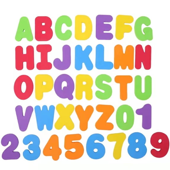 36PCS EVA Bath Alphabet Toy,Floating Letter Number Sticker,Waterproof Wall Stick Plaything,Safe Soft Foam Material,Baby Bath Learning Cognition Toy,Color Shape Recognition Game