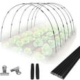 thumbnail image 1 of 36PCS Garden Hoops Grow Tunnel Kit - 8FT Rust-Free Fiberglass Arches With Plastics Coating (6 Sets) for Raised Beds, Plant Support, Shade Cloth Net, Insect Netting & Row Cover Protection, 1 of 5