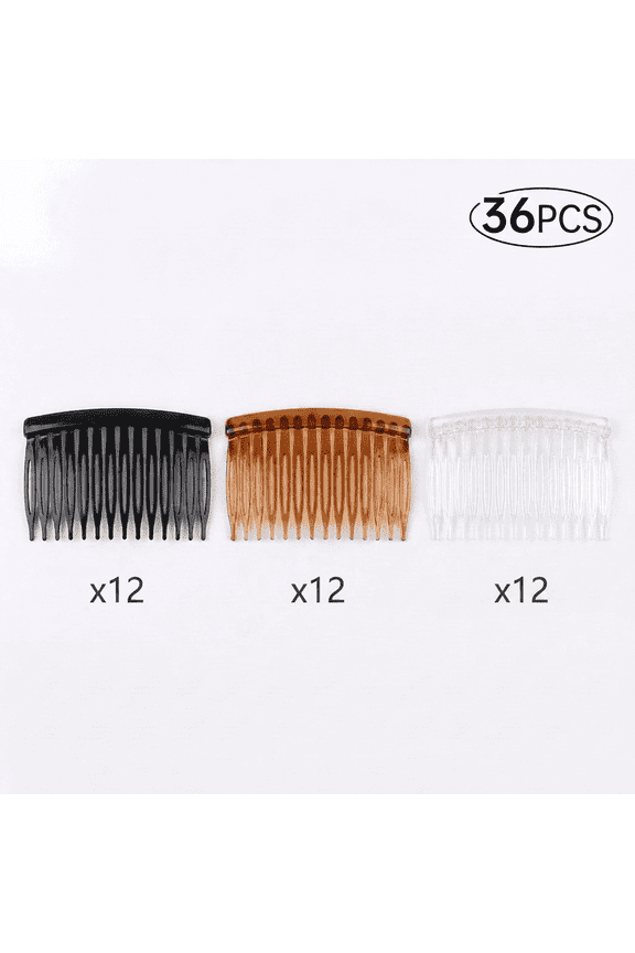 36-Pack Plastic Side Combs, Women's Hair Accessories for Daily Use