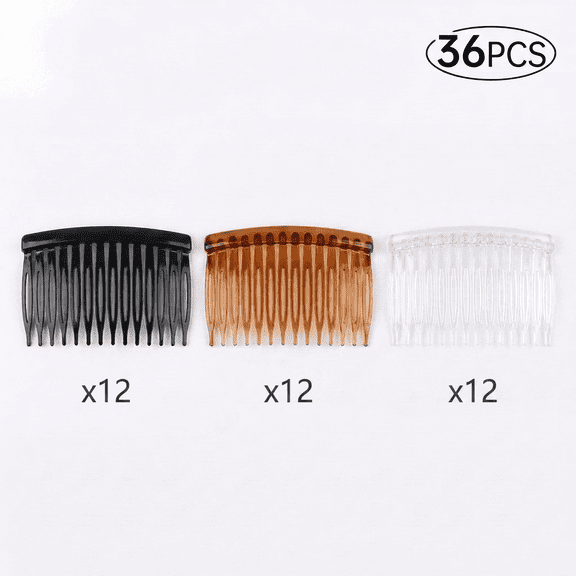36-Pack Plastic Side Combs, Women's Hair Accessories for Daily Use