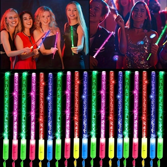 36PCS LED Colored Bubble Glow Sticks, With Three Color Flashing Modes, Suitable for Party Supplies, Wedding, Birthday, Concert, Holiday Halloween, Christmas, Etc